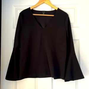 Ann Taylor’s black statement sleeve shirt